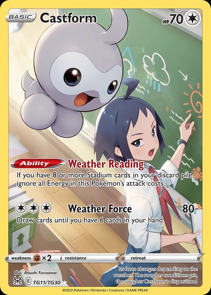 Lost Origin Castform card front, TG11/TG30