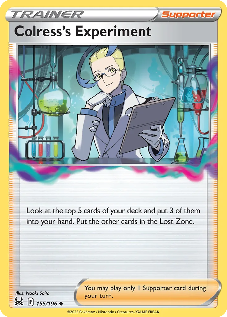 Lost Origin Colress's Experiment card front, 155/196