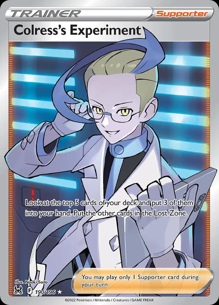 Lost Origin Colress's Experiment card front, 190/196