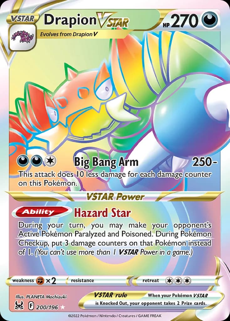Lost Origin Drapion VSTAR card front, 200/196