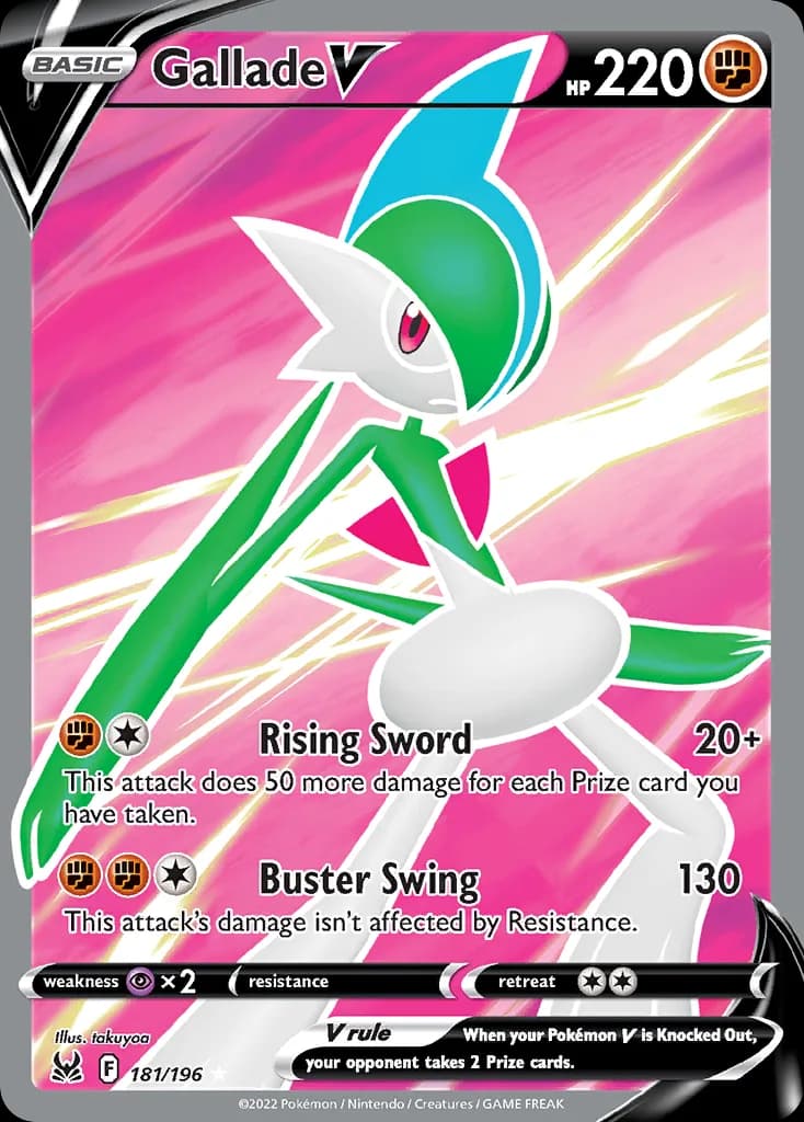 Gallade V card front, Lost Origin 181/196