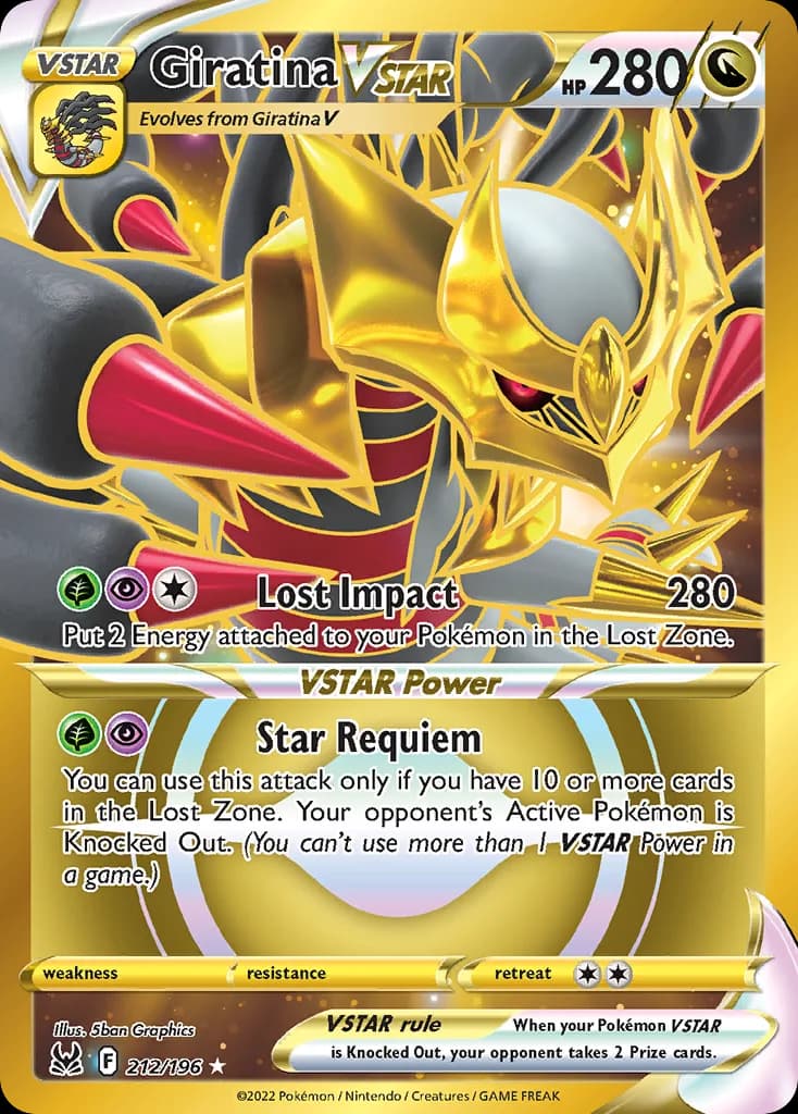 Giratina VSTAR card front, Lost Origin 212/196