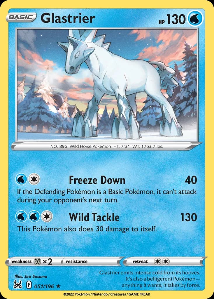 Lost Origin Glastrier card front, 51/196