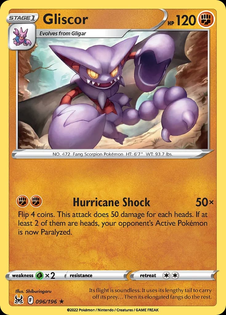 Lost Origin Gliscor card front, 96/196
