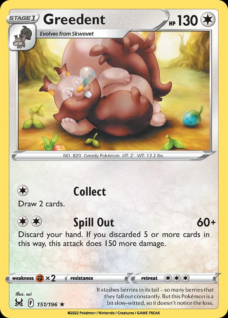 Lost Origin Greedent card front, 151/196