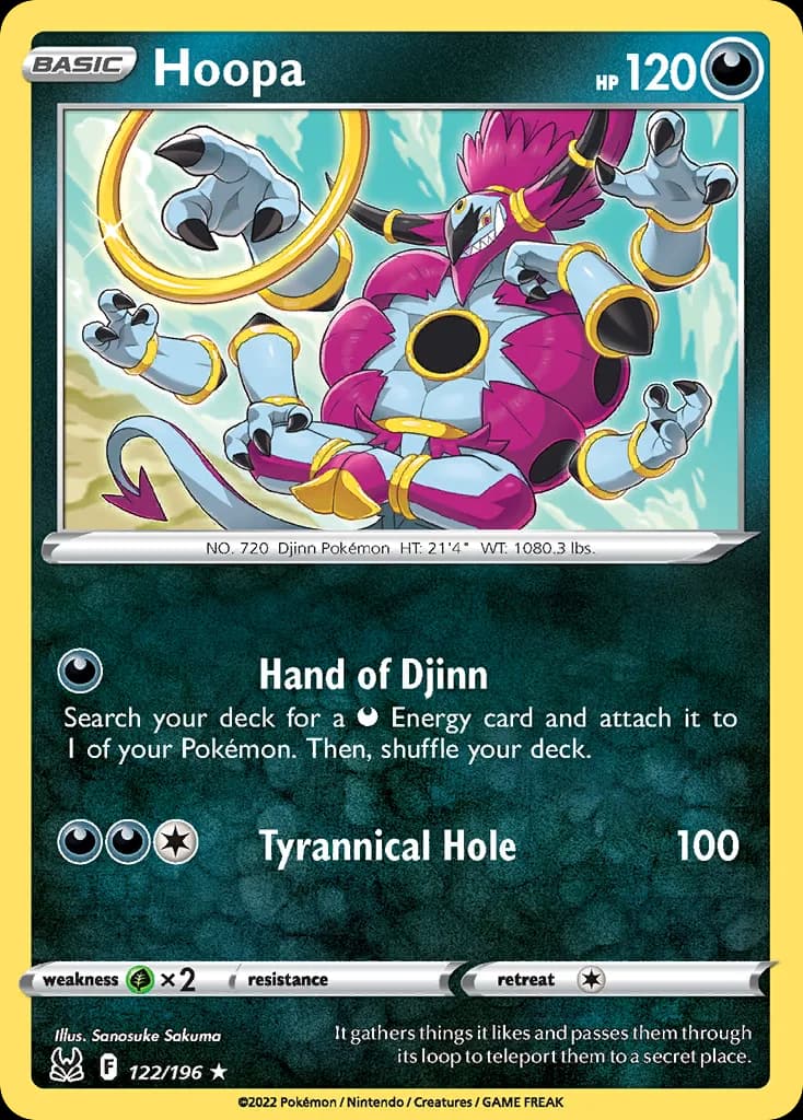 Lost Origin Hoopa card front, 122/196