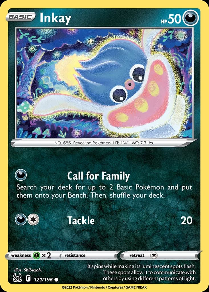 Lost Origin Inkay card front, 121/196