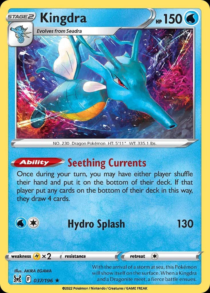 Kingdra card front, Lost Origin 37/196