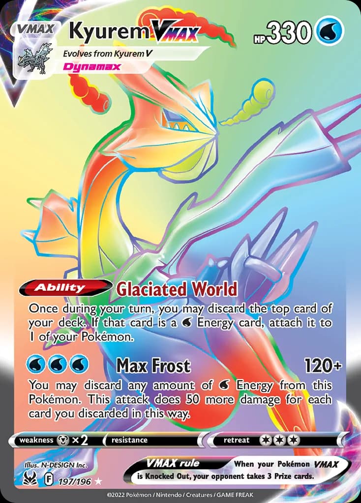 Lost Origin Kyurem VMAX card front, 197/196