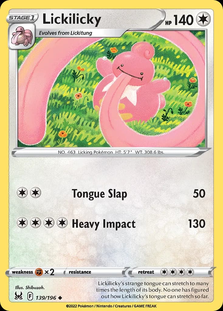 Lost Origin Lickilicky card front, 139/196