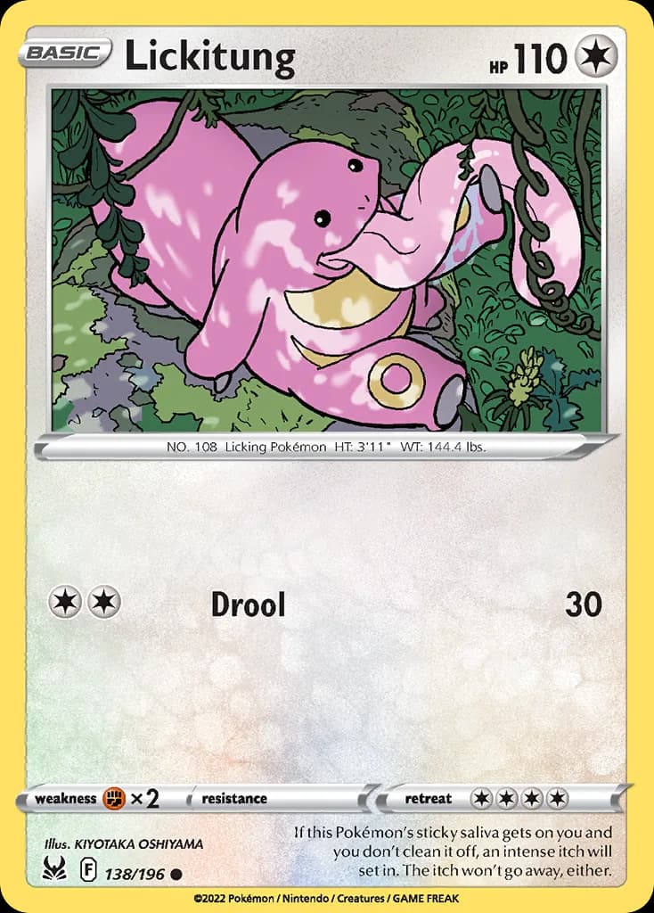 Lost Origin Lickitung card front, 138/196