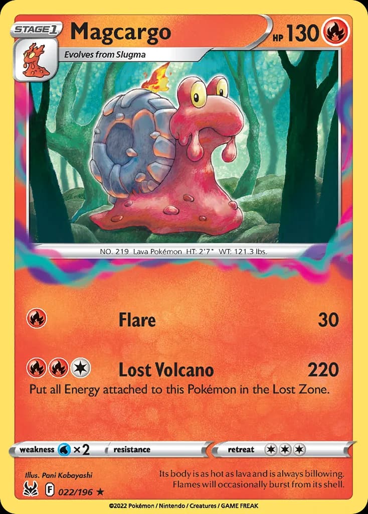 Lost Origin Magcargo card front, 22/196