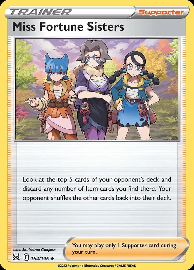Lost Origin Miss Fortune Sisters card front, 164/196
