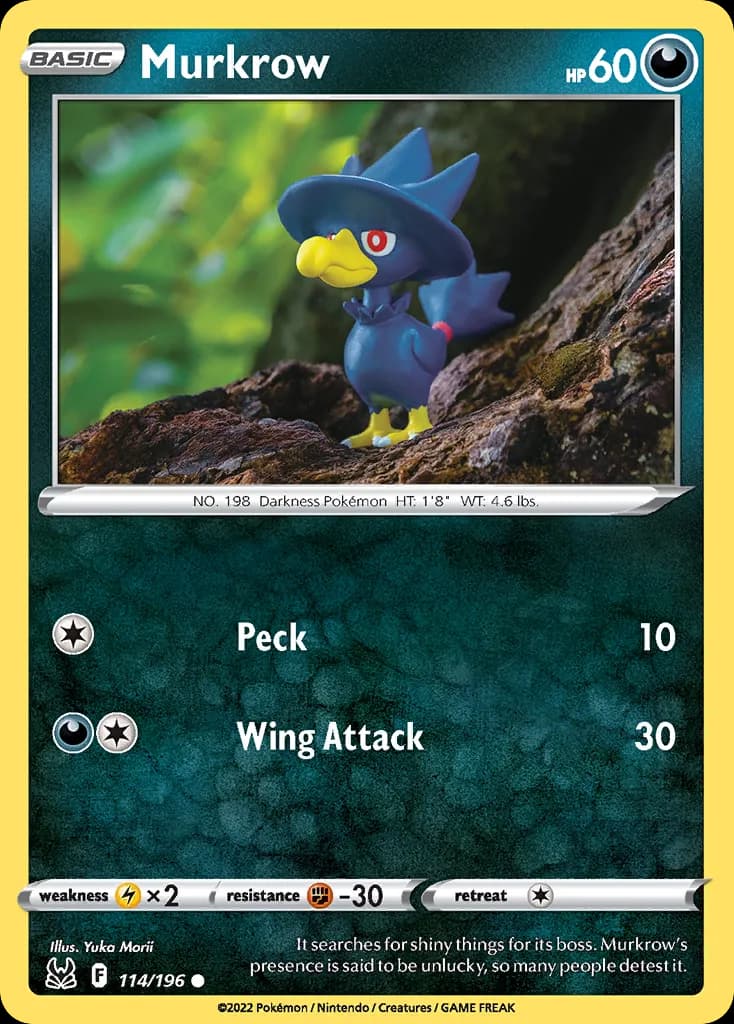 Lost Origin Murkrow card front, 114/196