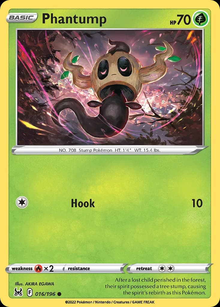 Lost Origin Phantump card front, 16/196