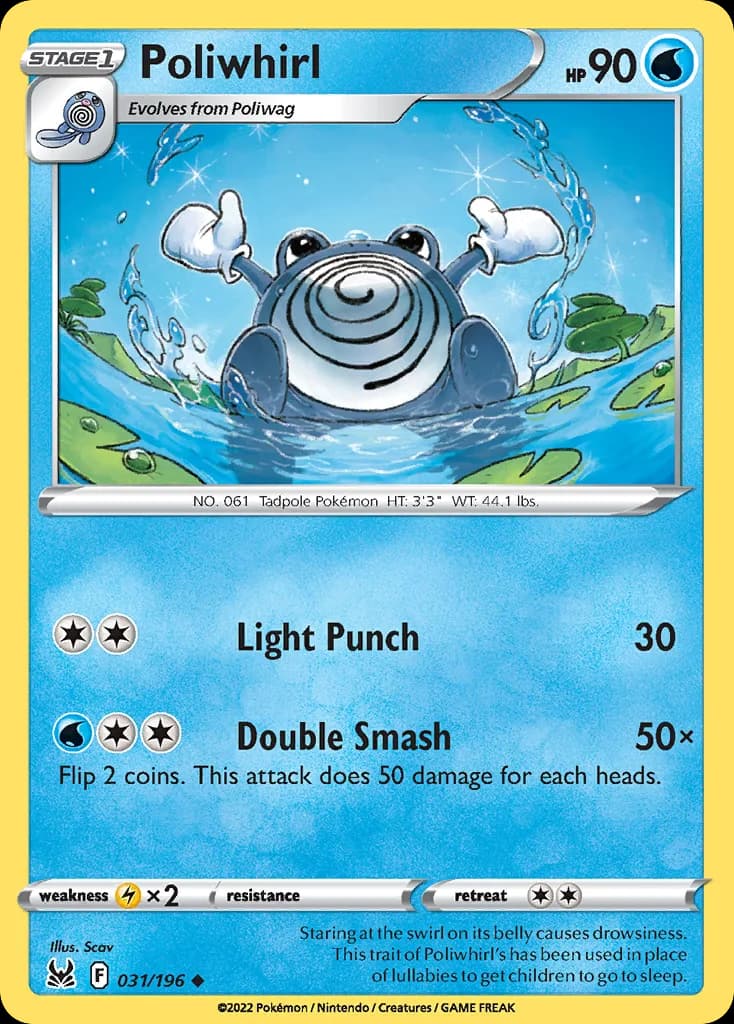 Lost Origin Poliwhirl card front, 31/196