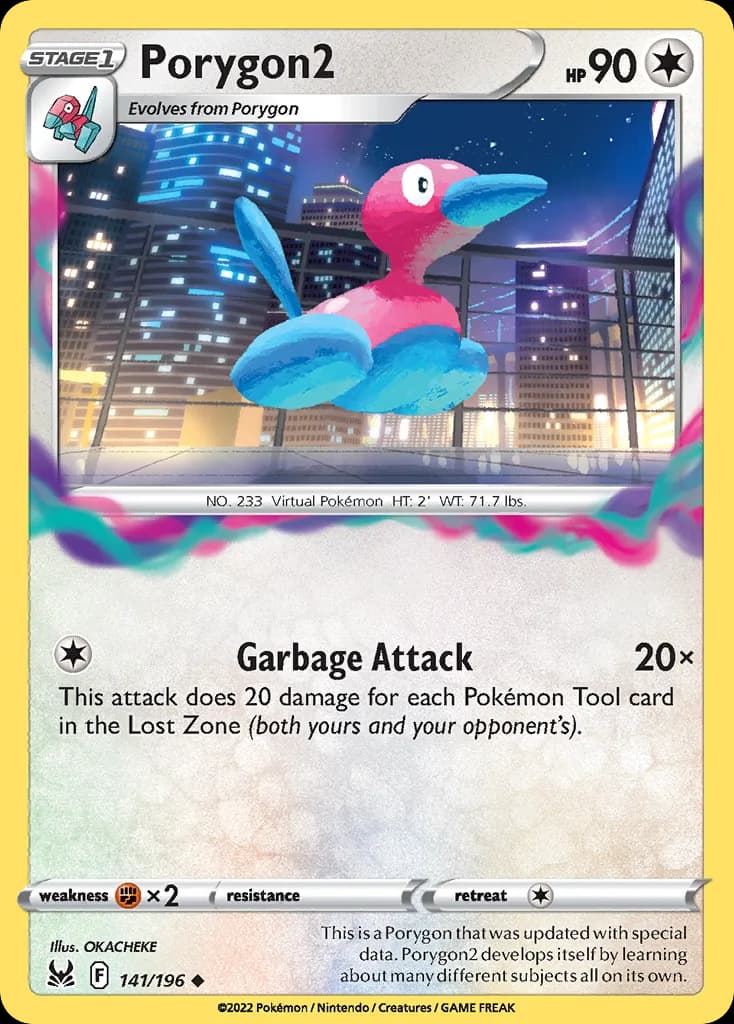 Lost Origin Porygon2 card front, 141/196