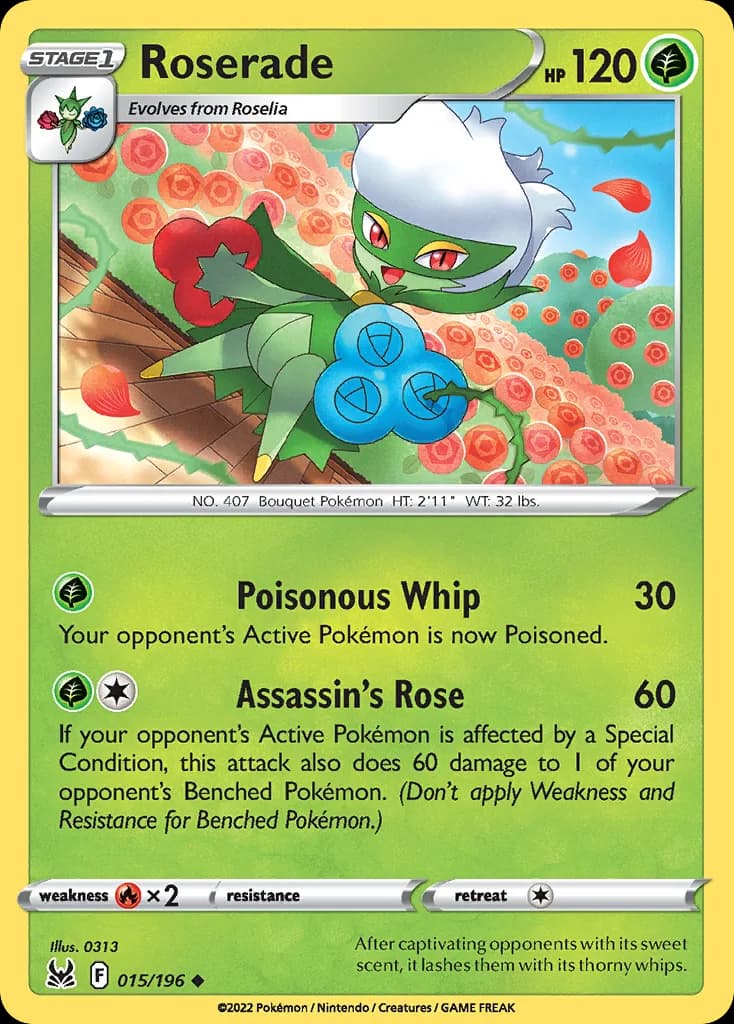 Lost Origin Roserade card front, 15/196