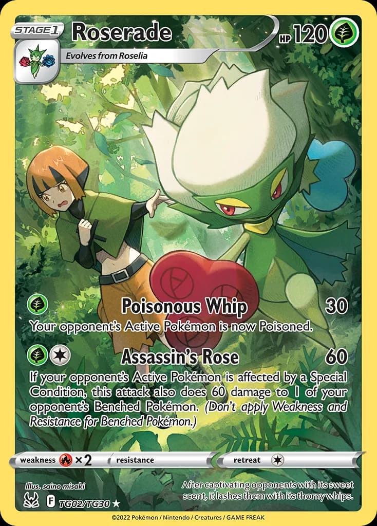 Lost Origin Roserade card front, TG02/TG30