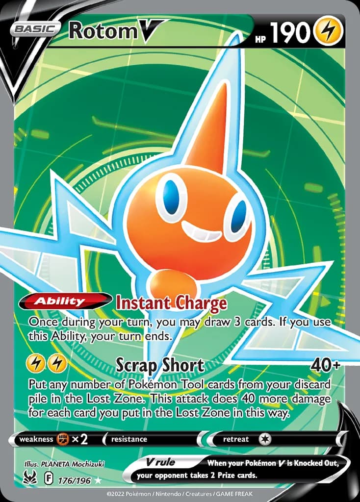 Rotom V card front, Lost Origin 176/196