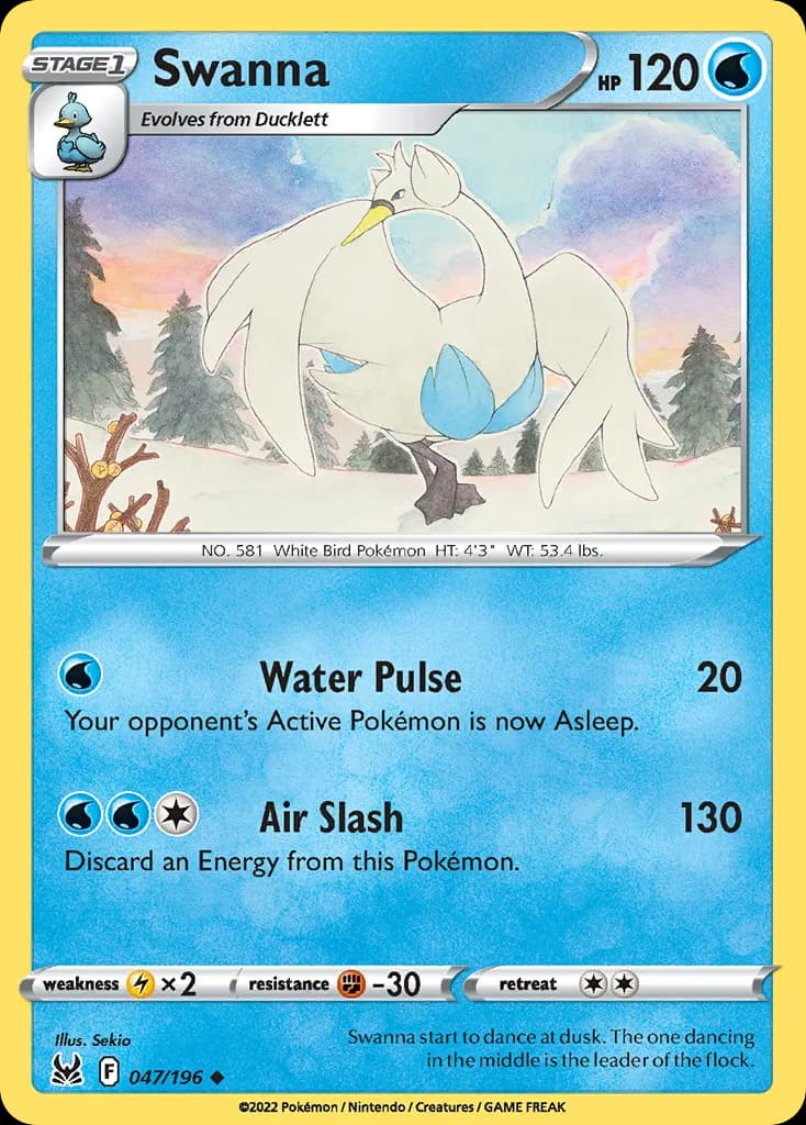 Lost Origin Swanna card front, 47/196