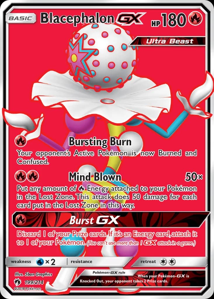 Lost Thunder Blacephalon-GX card front, 199/214