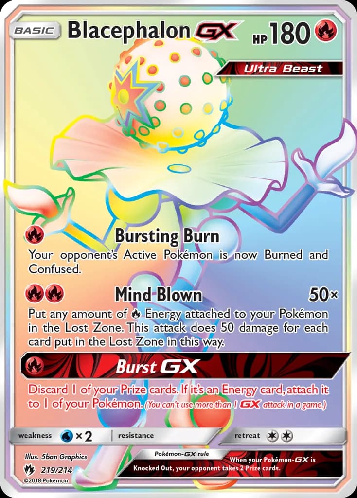 Lost Thunder Blacephalon-GX card front, 219/214