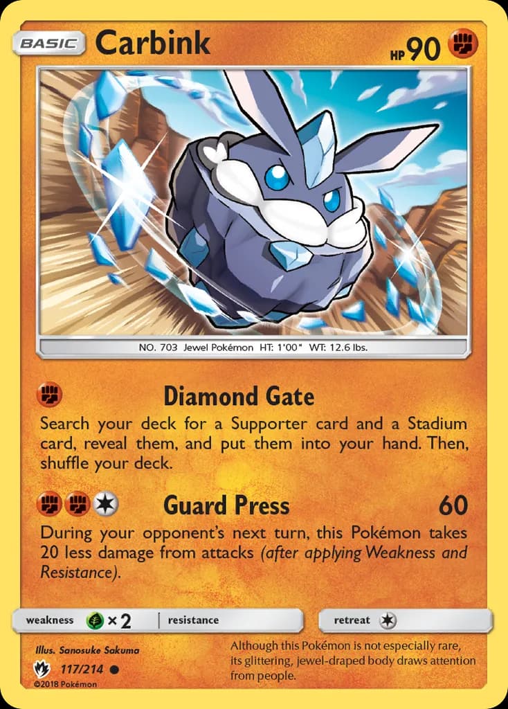 Lost Thunder Carbink card front, 117/214