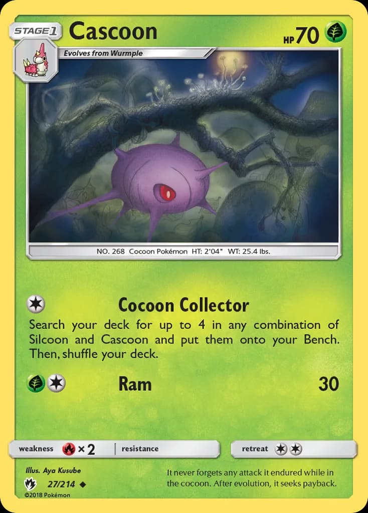 Lost Thunder Cascoon card front, 27/214