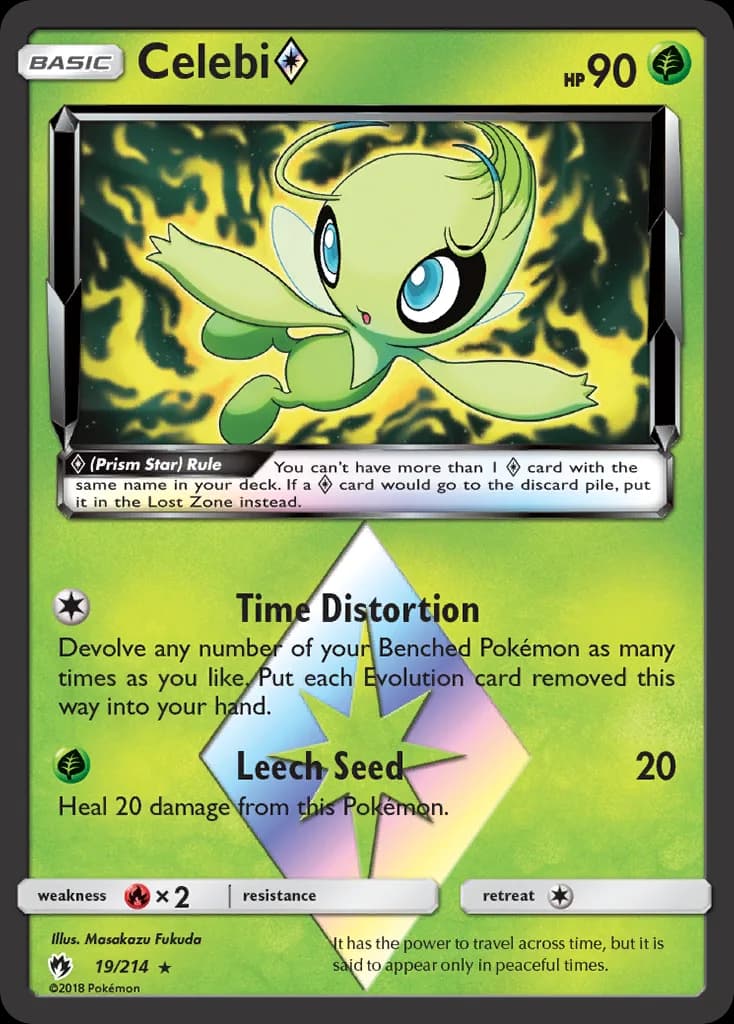 Celebi ◇ card front, Lost Thunder 19/214