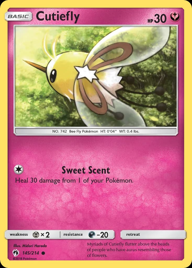 Lost Thunder Cutiefly card front, 145/214