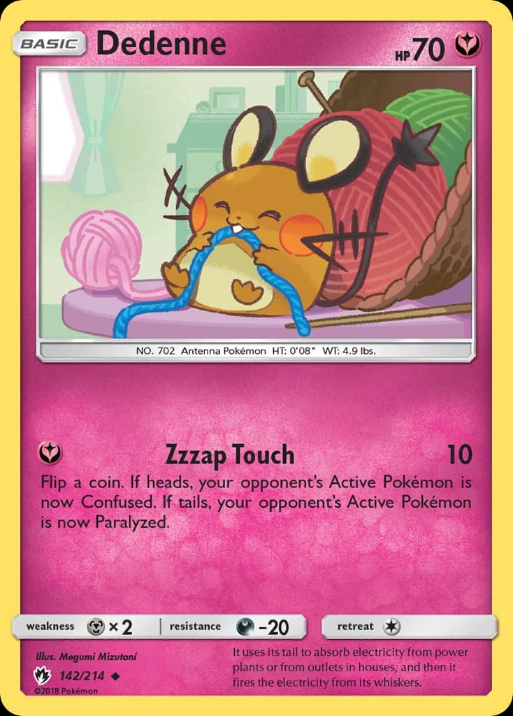 Lost Thunder Dedenne card front, 142/214