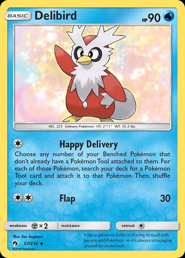 Lost Thunder Delibird card front, 57/214