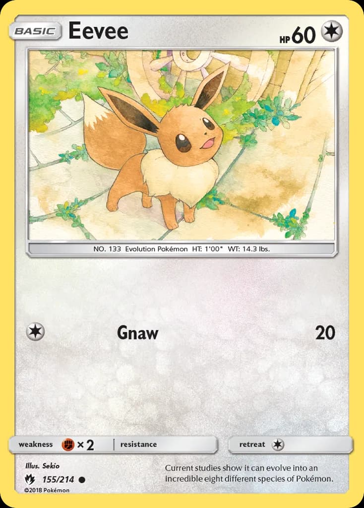 Lost Thunder Eevee card front, 155/214