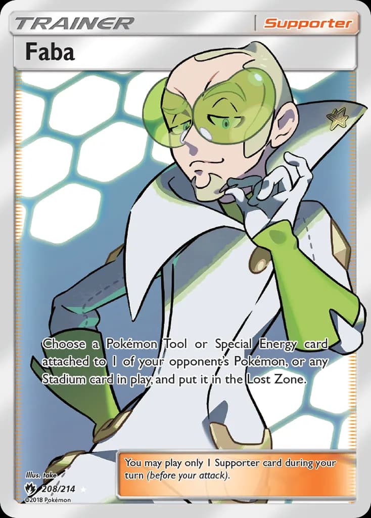 Lost Thunder Faba card front, 208/214