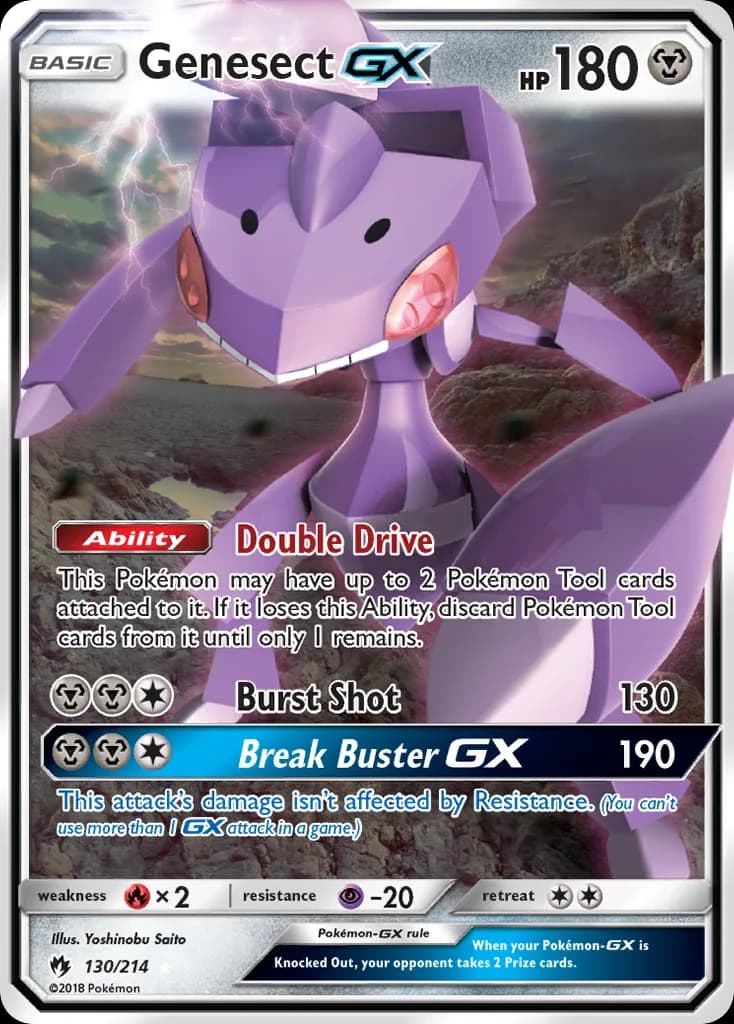 Genesect-GX card front, Lost Thunder 130/214