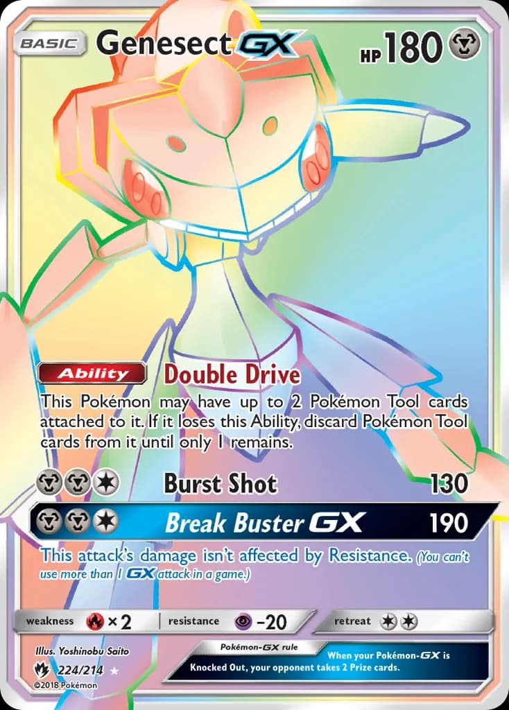 Genesect-GX card front, Lost Thunder 224/214
