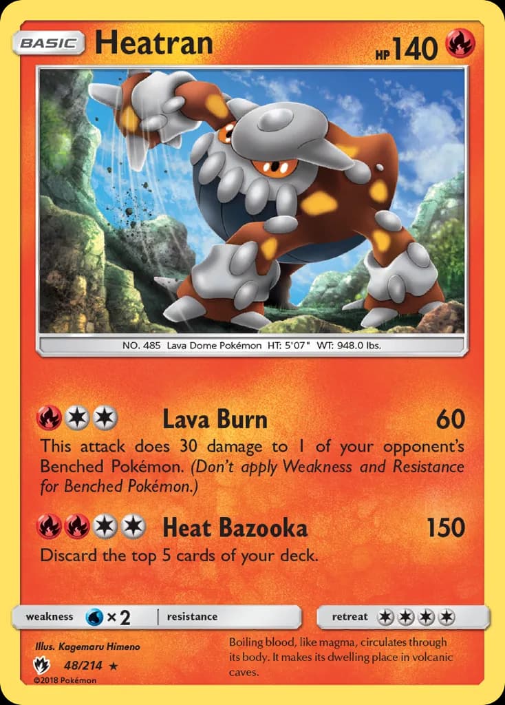 Lost Thunder Heatran card front, 48/214