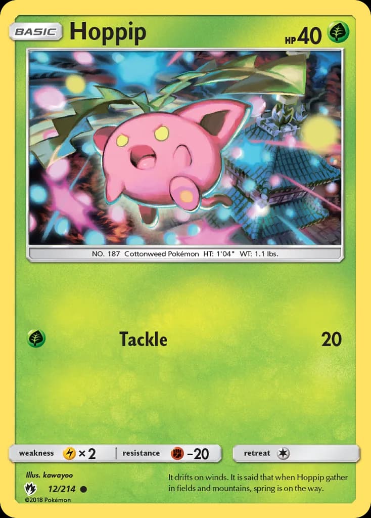 Lost Thunder Hoppip card front, 12/214