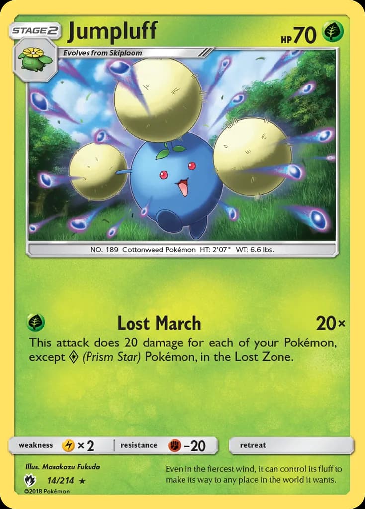 Lost Thunder Jumpluff card front, 14/214