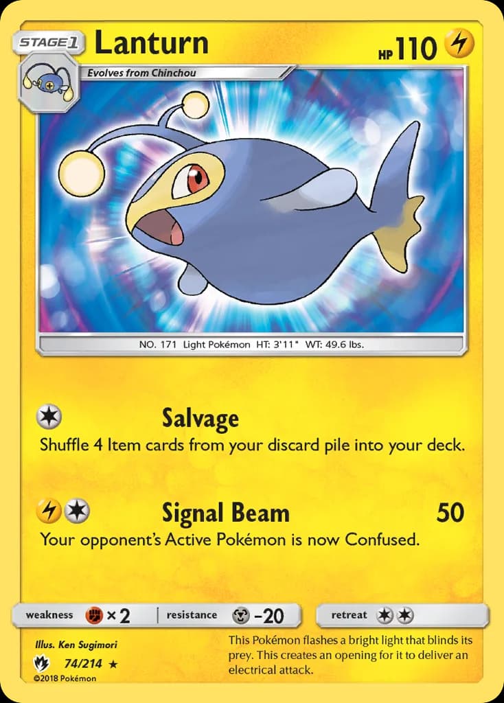 Lost Thunder Lanturn card front, 74/214