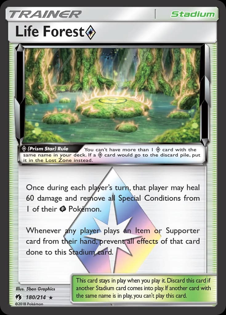 Lost Thunder Life Forest ◇ card front, 180/214