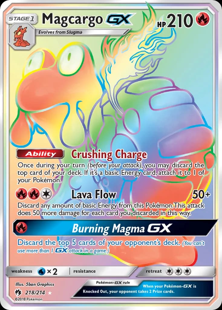 Lost Thunder Magcargo-GX card front, 218/214