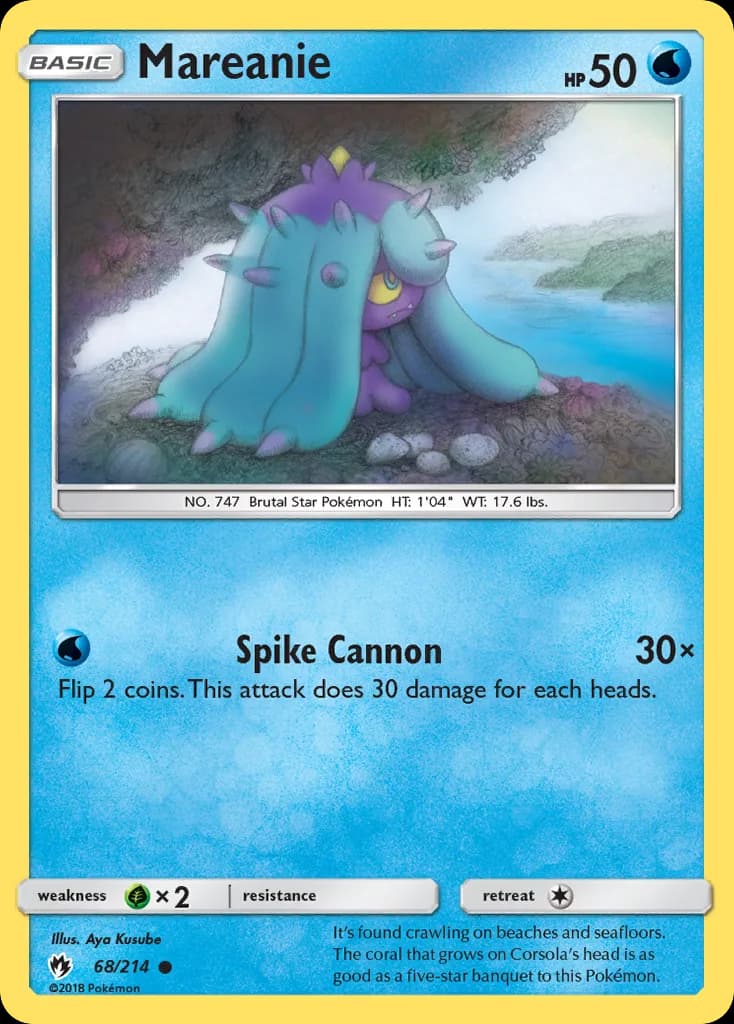 Lost Thunder Mareanie card front, 68/214