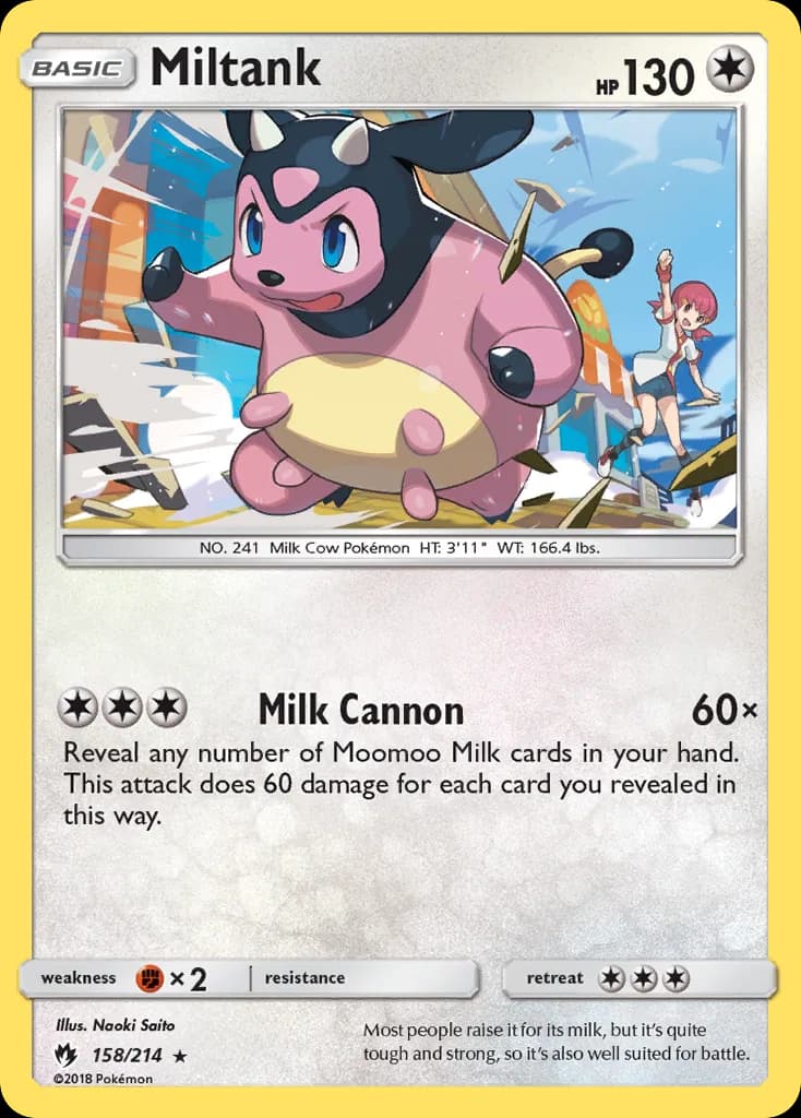 Lost Thunder Miltank card front, 158/214