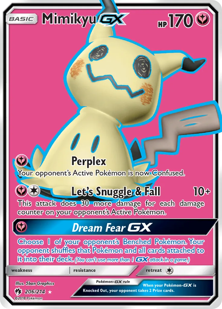 Mimikyu-GX card front, Lost Thunder 206/214
