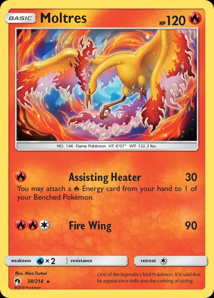 Lost Thunder Moltres card front, 38/214