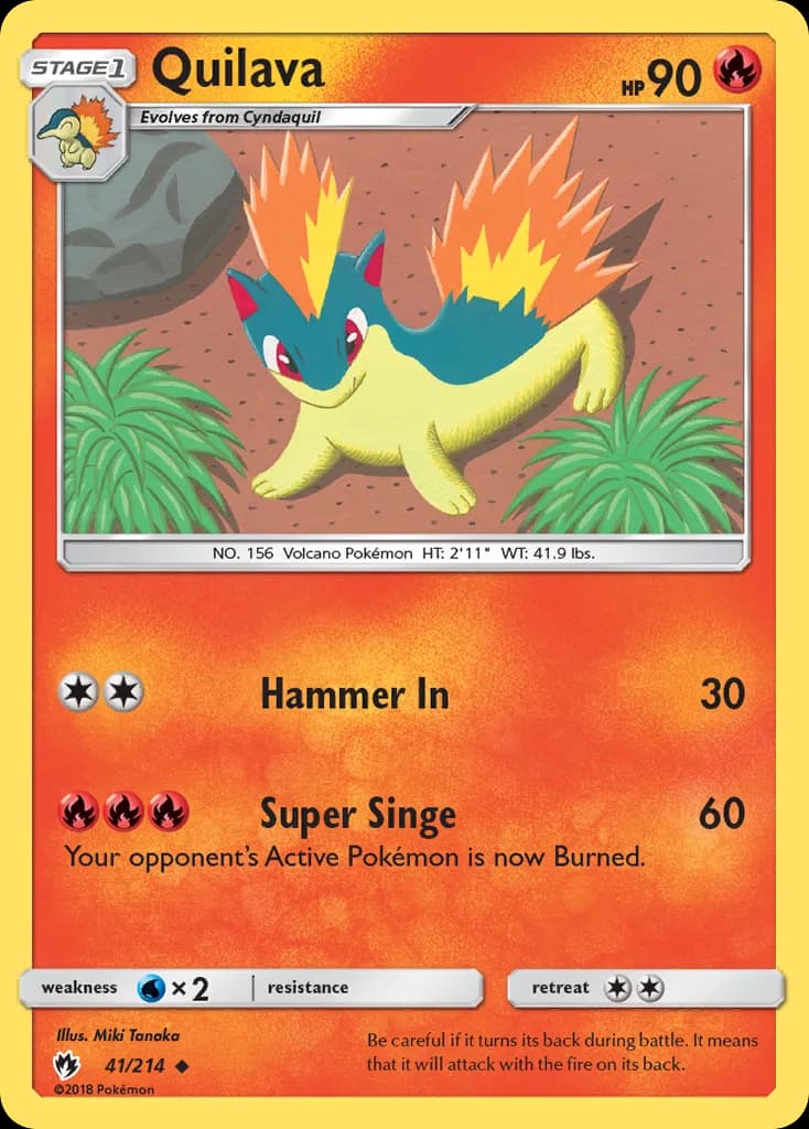 Lost Thunder Quilava card front, 41/214