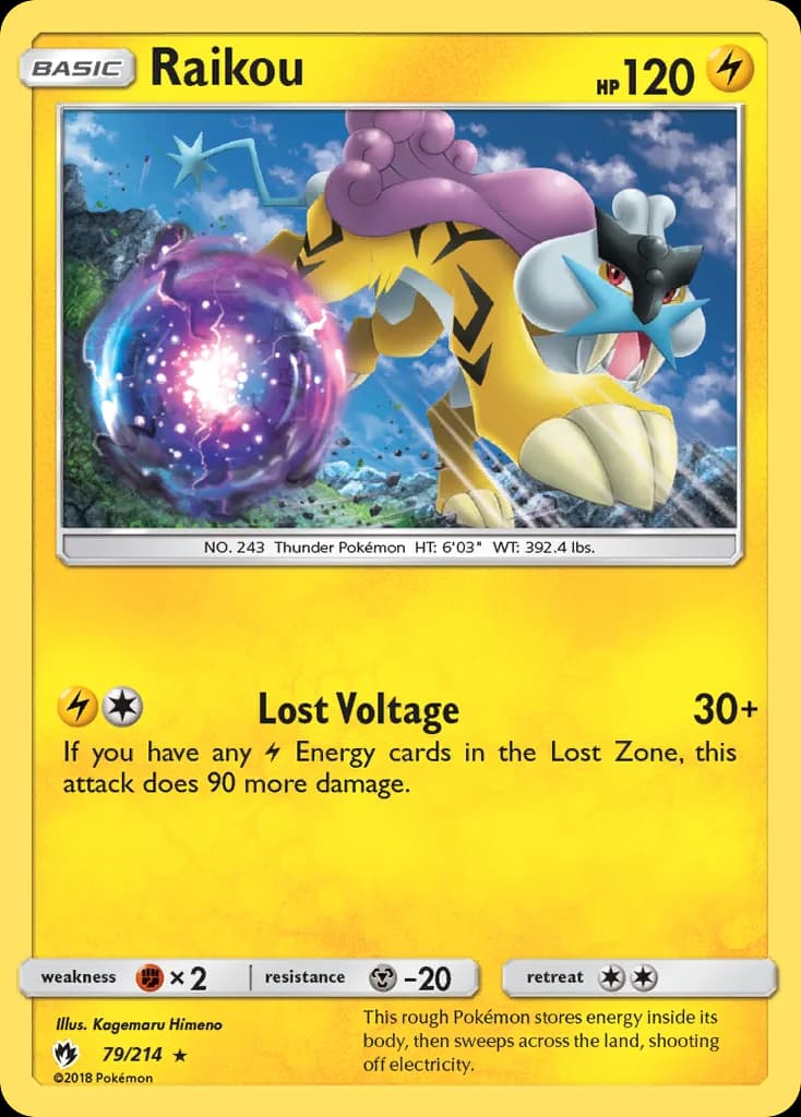Lost Thunder Raikou card front, 79/214