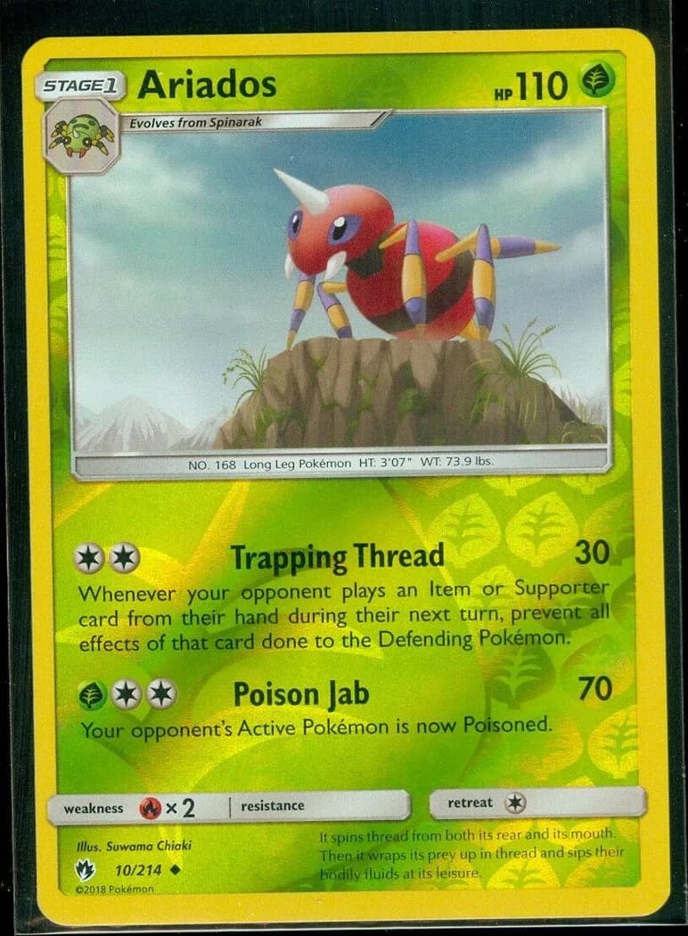 Ariados reverse holo card front, Lost Thunder 10/214